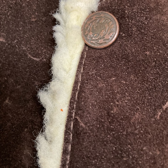 Mejia Mens Sz 48 Sherpa Lined Leather Snap Close Slash Pocket Western Brown Vest - Picture 6 of 8